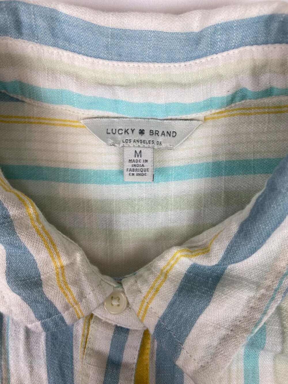 Lucky Brand Striped Sleeveless Button Down Shirt Size M - Picture 7 of 8